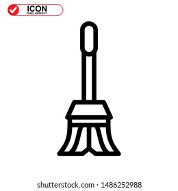 broom icon isolated sign symbol vector illustration - high quality black style vector icons
