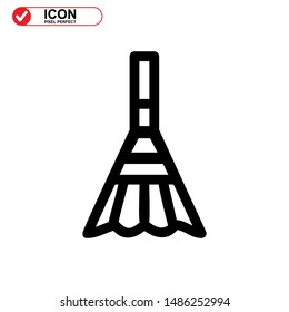 broom icon isolated sign symbol vector illustration - high quality black style vector icons
