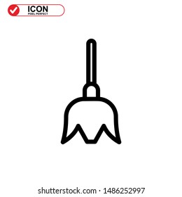 broom icon isolated sign symbol vector illustration - high quality black style vector icons
