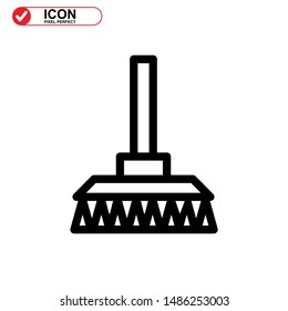 broom icon isolated sign symbol vector illustration - high quality black style vector icons
