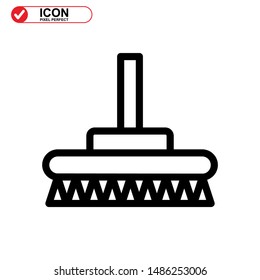 broom icon isolated sign symbol vector illustration - high quality black style vector icons
