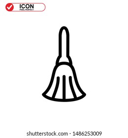 broom icon isolated sign symbol vector illustration - high quality black style vector icons
