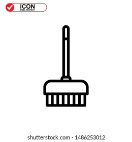 broom icon isolated sign symbol vector illustration - high quality black style vector icons
