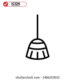 broom icon isolated sign symbol vector illustration - high quality black style vector icons
