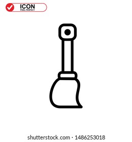 broom icon isolated sign symbol vector illustration - high quality black style vector icons
