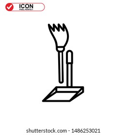 broom icon isolated sign symbol vector illustration - high quality black style vector icons
