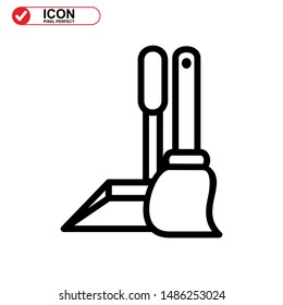broom icon isolated sign symbol vector illustration - high quality black style vector icons
