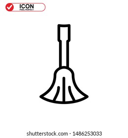 broom icon isolated sign symbol vector illustration - high quality black style vector icons
