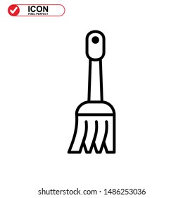 broom icon isolated sign symbol vector illustration - high quality black style vector icons
