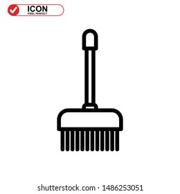broom icon isolated sign symbol vector illustration - high quality black style vector icons
