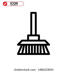 broom icon isolated sign symbol vector illustration - high quality black style vector icons
