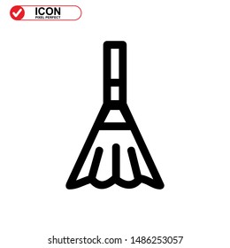 broom icon isolated sign symbol vector illustration - high quality black style vector icons
