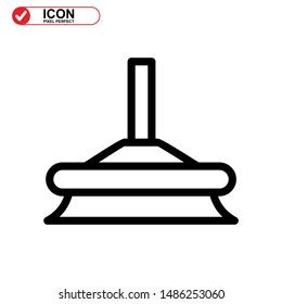 broom icon isolated sign symbol vector illustration - high quality black style vector icons
