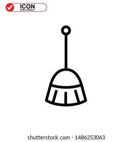 broom icon isolated sign symbol vector illustration - high quality black style vector icons
