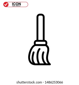 broom icon isolated sign symbol vector illustration - high quality black style vector icons
