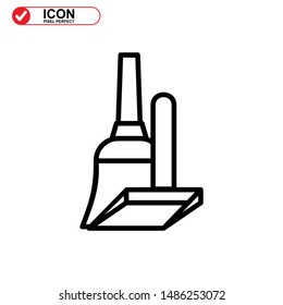 broom icon isolated sign symbol vector illustration - high quality black style vector icons
