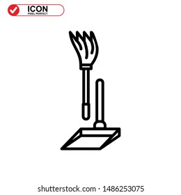 broom icon isolated sign symbol vector illustration - high quality black style vector icons
