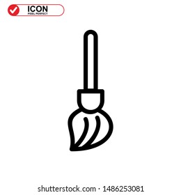 broom icon isolated sign symbol vector illustration - high quality black style vector icons
