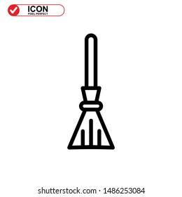 broom icon isolated sign symbol vector illustration - high quality black style vector icons
