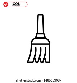 broom icon isolated sign symbol vector illustration - high quality black style vector icons
