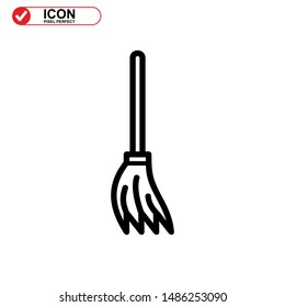 broom icon isolated sign symbol vector illustration - high quality black style vector icons
