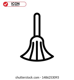 broom icon isolated sign symbol vector illustration - high quality black style vector icons
