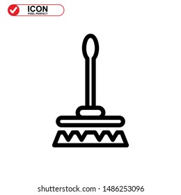 broom icon isolated sign symbol vector illustration - high quality black style vector icons
