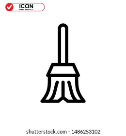 broom icon isolated sign symbol vector illustration - high quality black style vector icons
