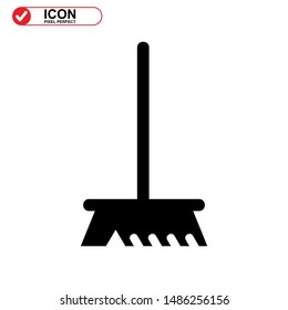 broom icon isolated sign symbol vector illustration - high quality black style vector icons
