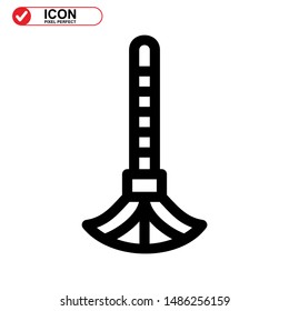 broom icon isolated sign symbol vector illustration - high quality black style vector icons
