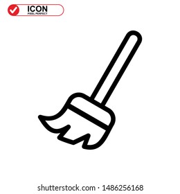 broom icon isolated sign symbol vector illustration - high quality black style vector icons
