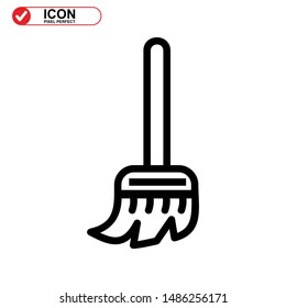 broom icon isolated sign symbol vector illustration - high quality black style vector icons
