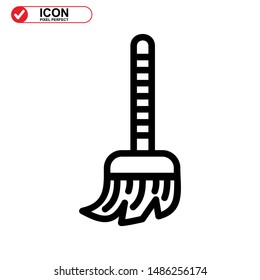 broom icon isolated sign symbol vector illustration - high quality black style vector icons
