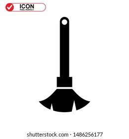 broom icon isolated sign symbol vector illustration - high quality black style vector icons
