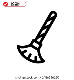 broom icon isolated sign symbol vector illustration - high quality black style vector icons
