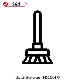 broom icon isolated sign symbol vector illustration - high quality black style vector icons
