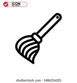 broom icon isolated sign symbol vector illustration - high quality black style vector icons
