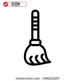 broom icon isolated sign symbol vector illustration - high quality black style vector icons
