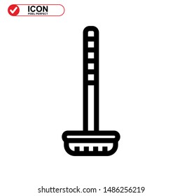 broom icon isolated sign symbol vector illustration - high quality black style vector icons
