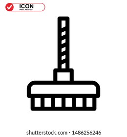 broom icon isolated sign symbol vector illustration - high quality black style vector icons
