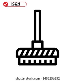 broom icon isolated sign symbol vector illustration - high quality black style vector icons
