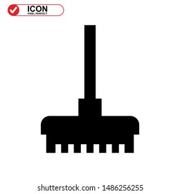 broom icon isolated sign symbol vector illustration - high quality black style vector icons
