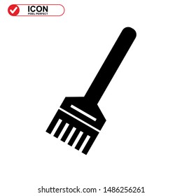 broom icon isolated sign symbol vector illustration - high quality black style vector icons
