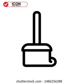 broom icon isolated sign symbol vector illustration - high quality black style vector icons
