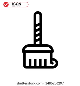 broom icon isolated sign symbol vector illustration - high quality black style vector icons
