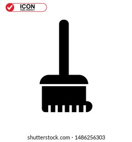 broom icon isolated sign symbol vector illustration - high quality black style vector icons
