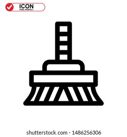 broom icon isolated sign symbol vector illustration - high quality black style vector icons
