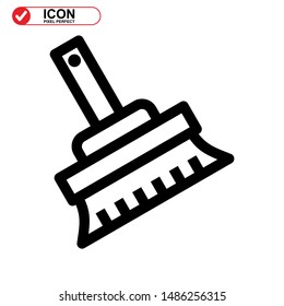 broom icon isolated sign symbol vector illustration - high quality black style vector icons
