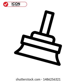 broom icon isolated sign symbol vector illustration - high quality black style vector icons
