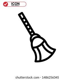broom icon isolated sign symbol vector illustration - high quality black style vector icons
